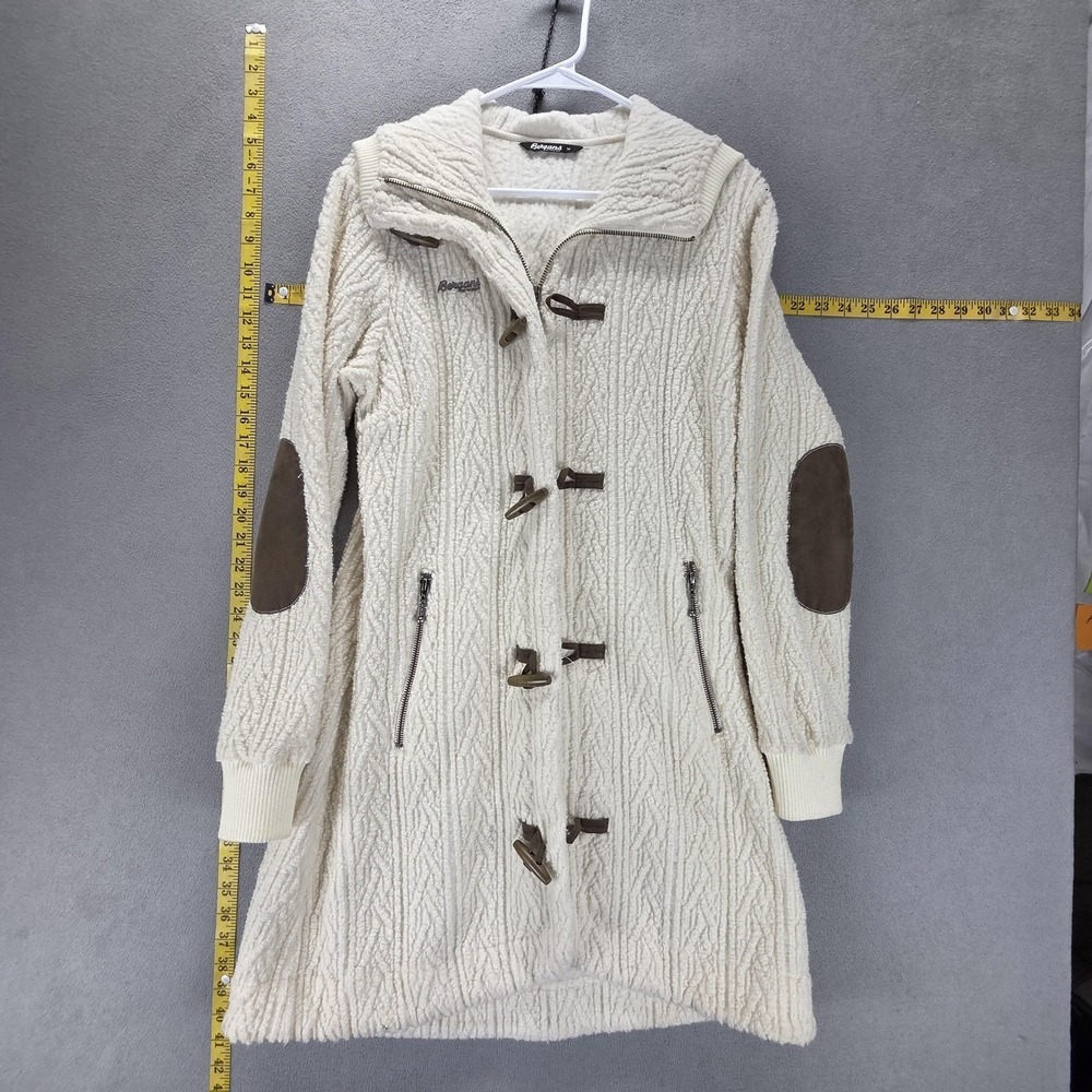 Bergans Of Norway Jacket Womens M White 1850 Bergfrue Lady Coat Wool Hooded